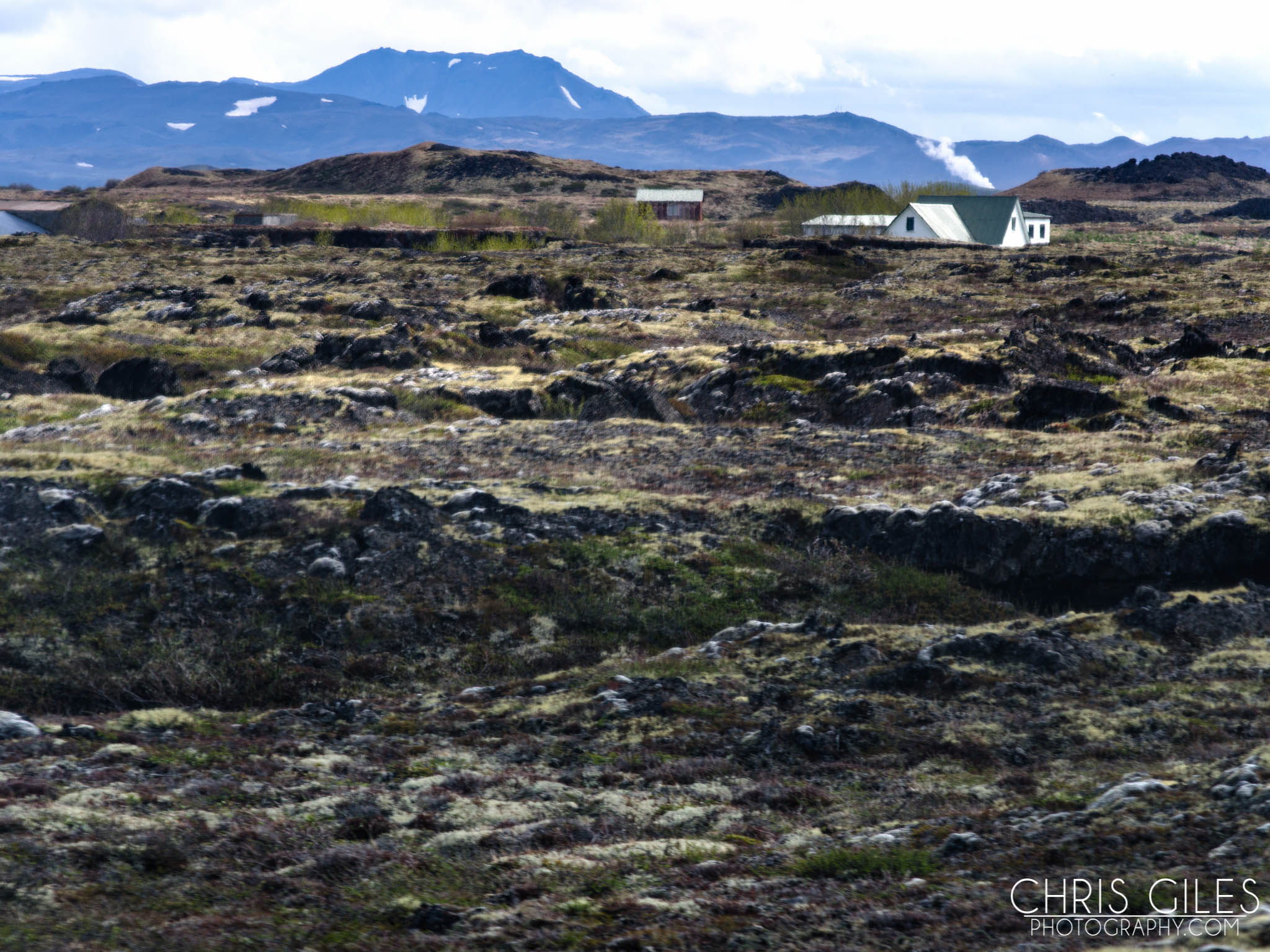 Icelandic home in a lava field