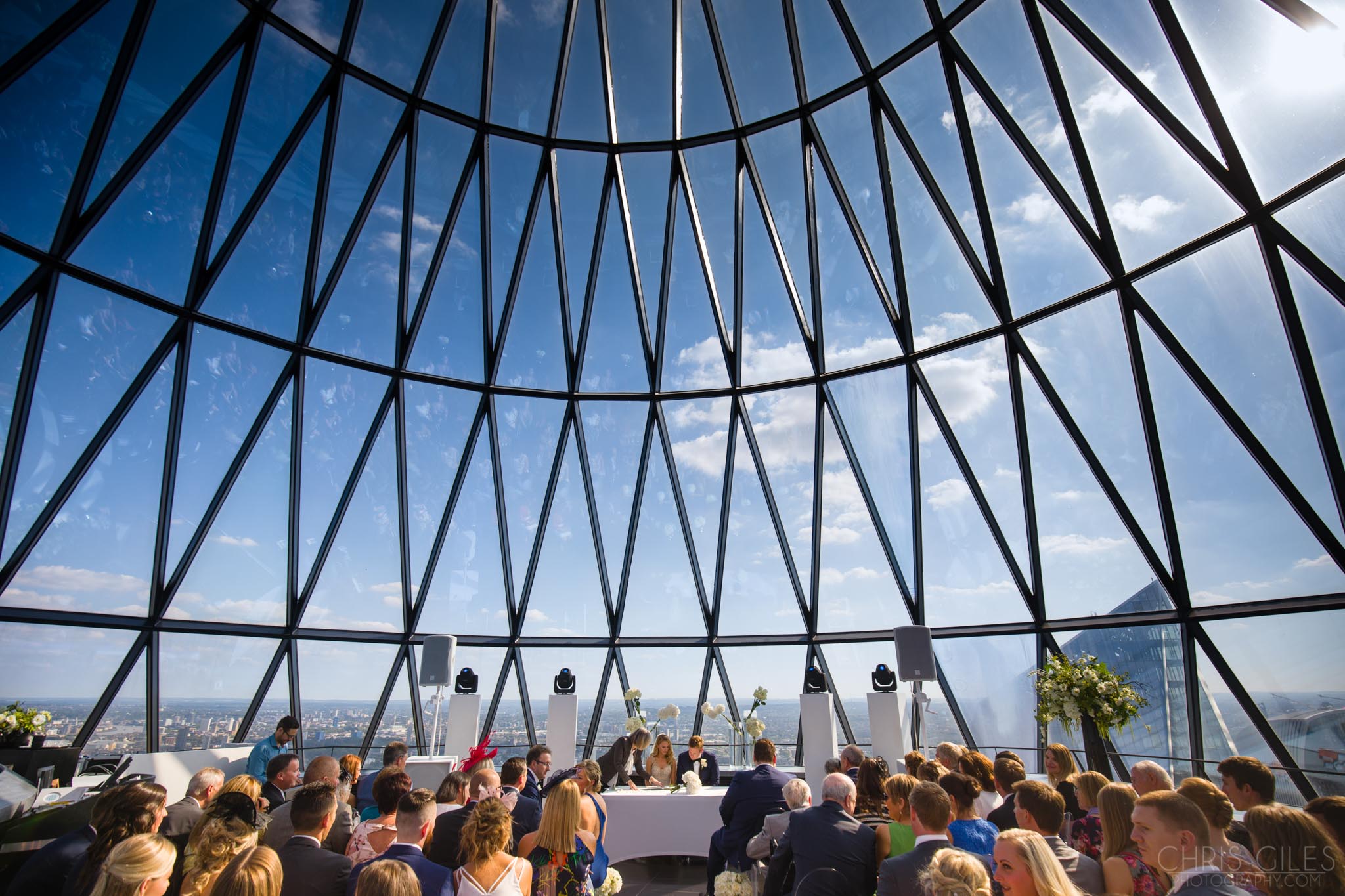 The Gherkin London, Wedding at the Gherkin, London, Ceremony room