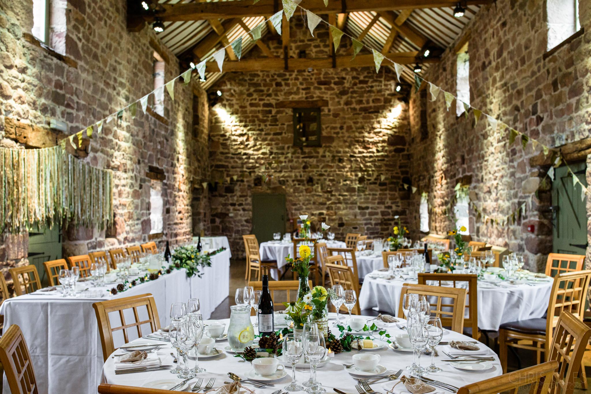 Wedding Breakfast Dining Room at The Ashes Barn Staffordshire